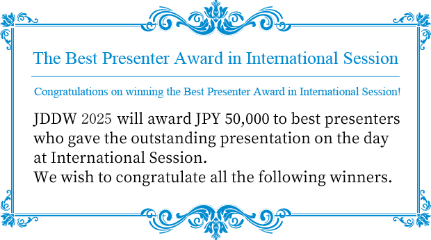 The Best Presenter Award in International Session