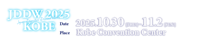 JDDW 2025 (Japan Digestive Disease Week 2025) KOBE Date:2025.10.30[THU.] - 11.2[SUN.],Place:Kobe Convention Center